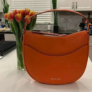 Michael Kors Dover shoulder bag purse in poppy orange color NWT Gorgeous bag